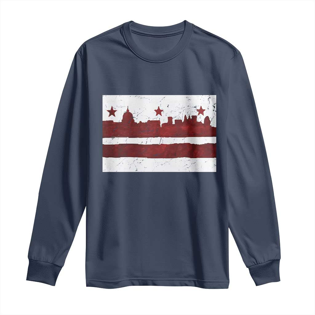 Washington DC Flag Long Sleeve Shirt