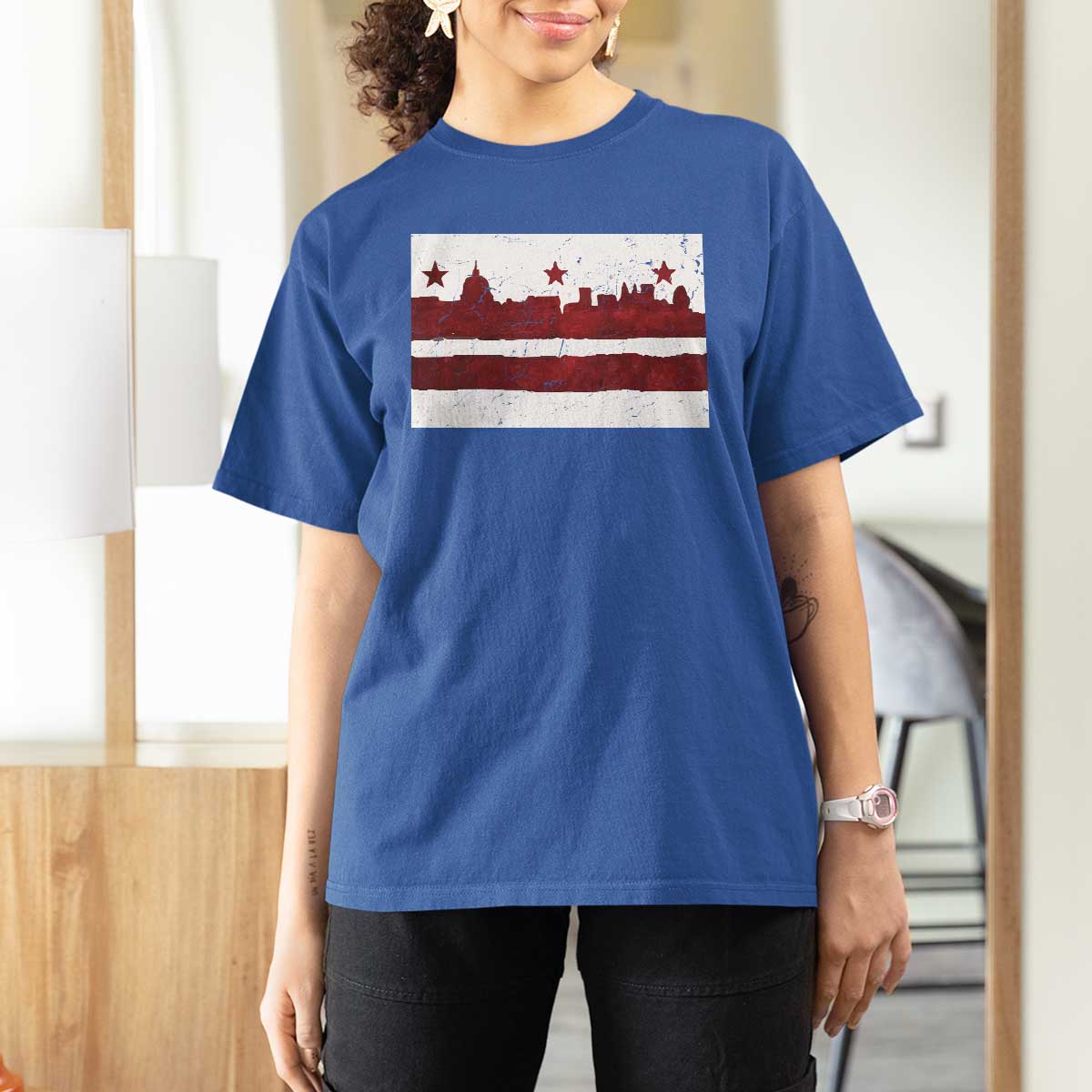 Washington DC Flag T Shirt For Women