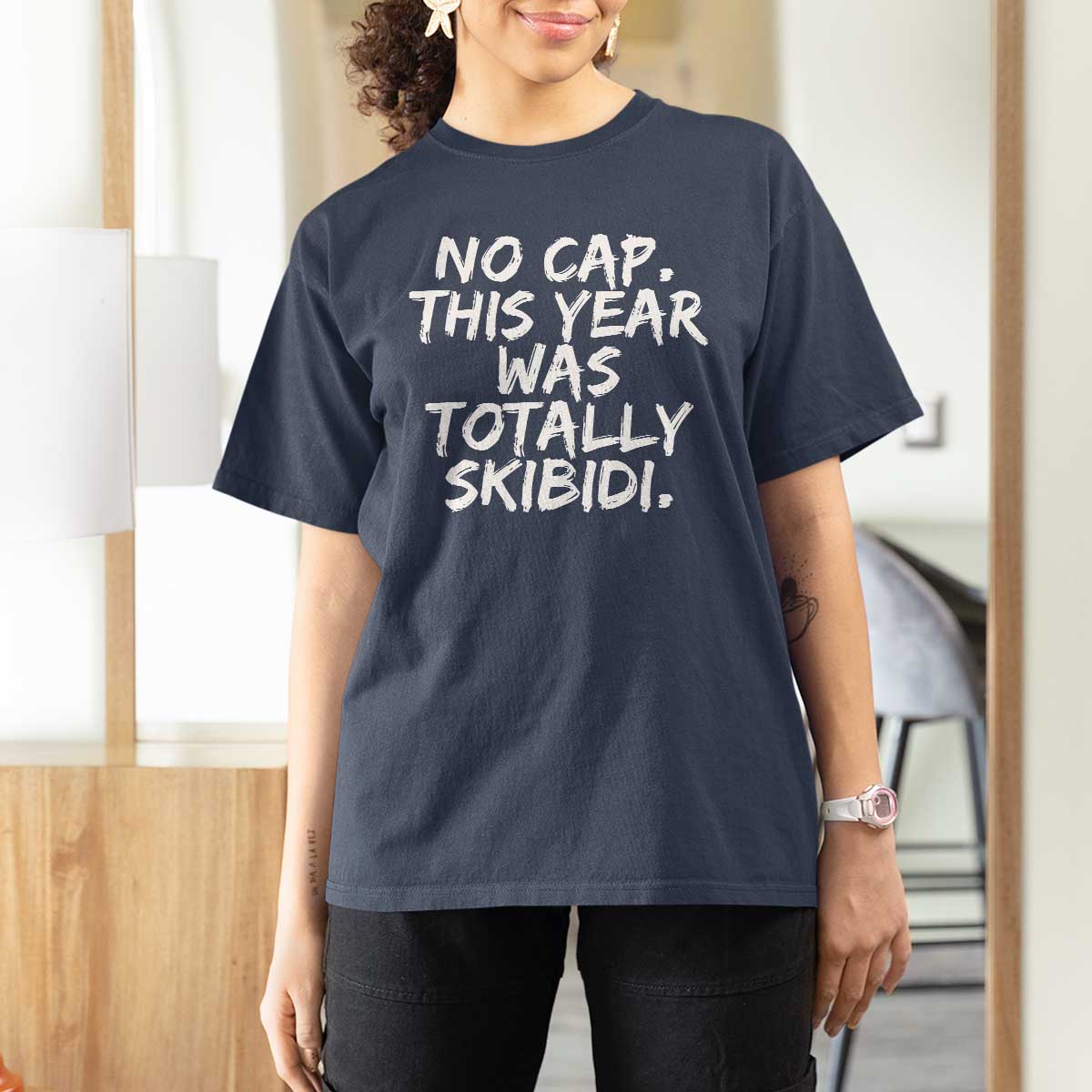 No Cap This Year Was Totally Skibidi T Shirt For Women Gen A Slang Teachers