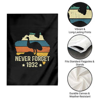 Never Forget 1932 Emu War Garden Flag Funny Emu Lover Zookeeper