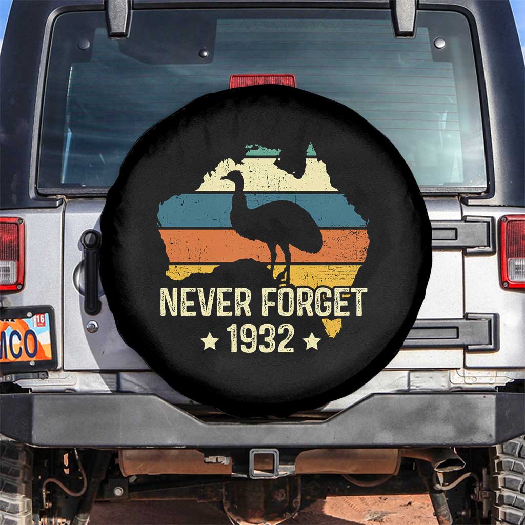 Never Forget 1932 Emu War Spare Tire Cover Funny Emu Lover Zookeeper