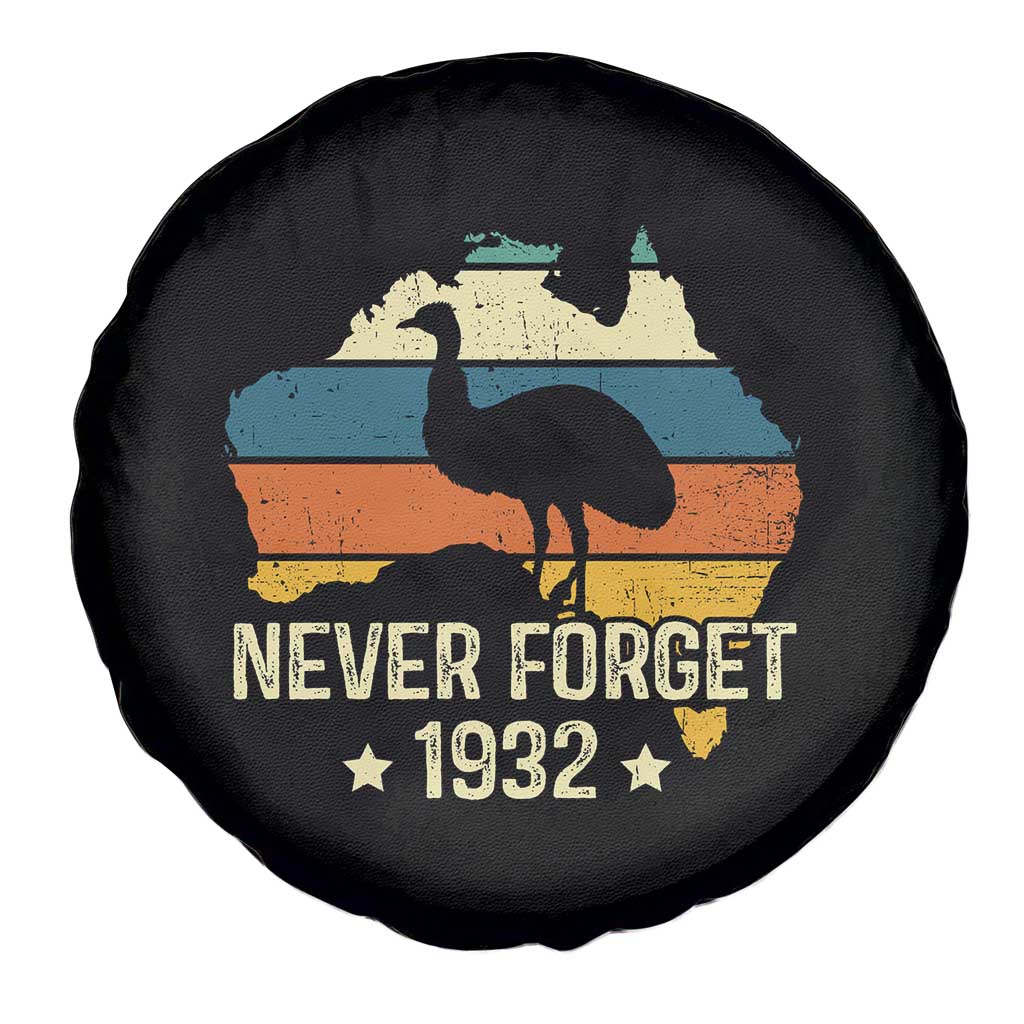 Never Forget 1932 Emu War Spare Tire Cover Funny Emu Lover Zookeeper
