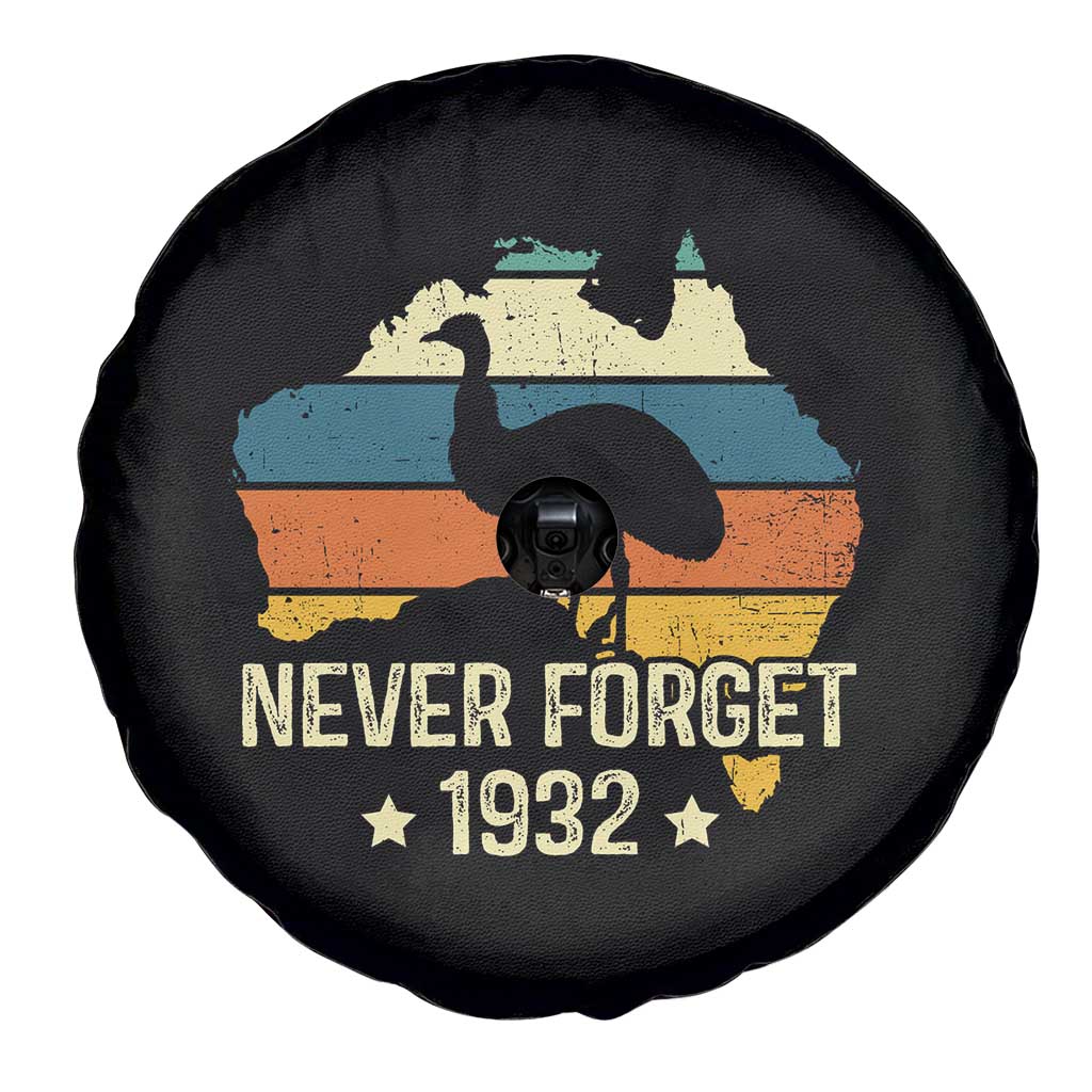 Never Forget 1932 Emu War Spare Tire Cover Funny Emu Lover Zookeeper