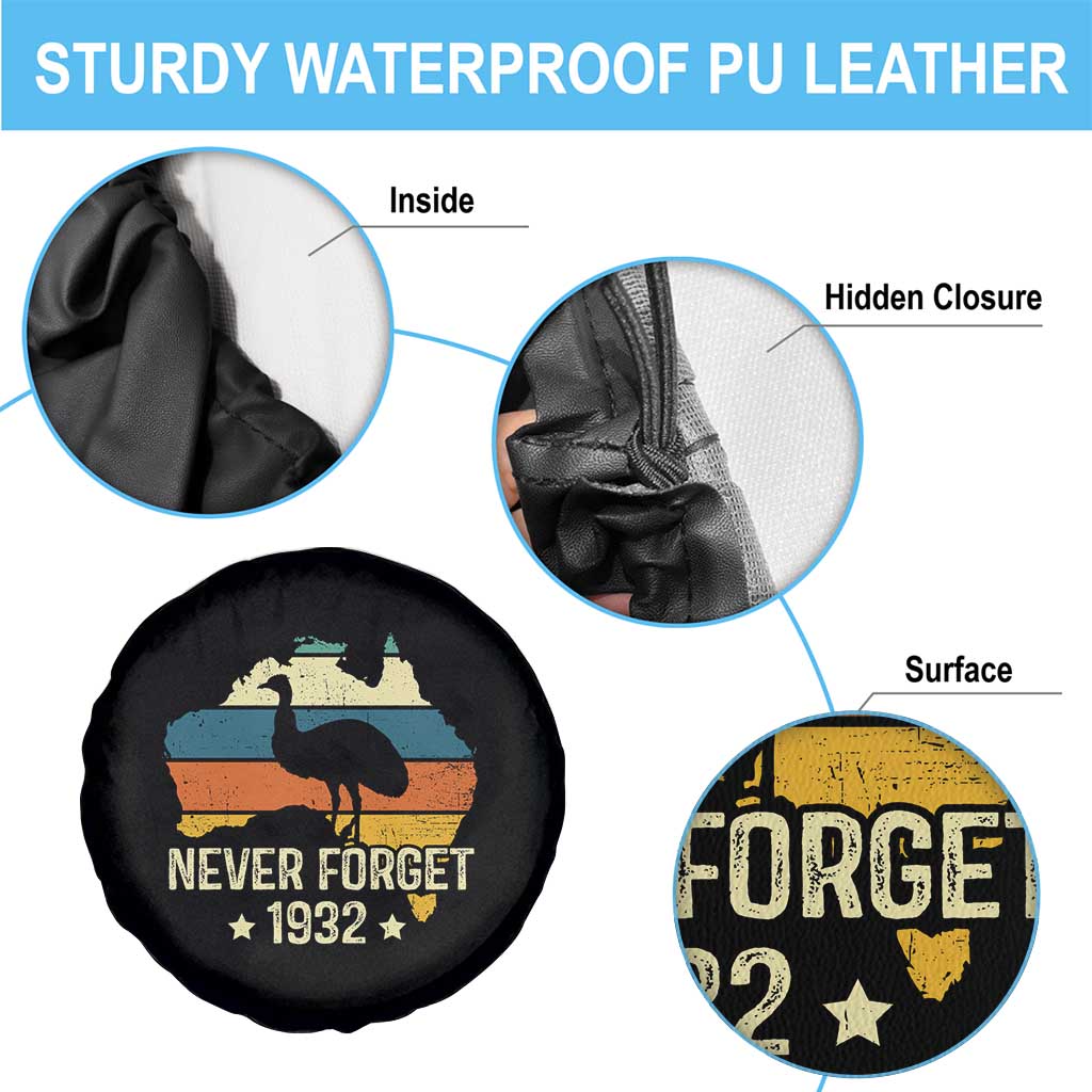 Never Forget 1932 Emu War Spare Tire Cover Funny Emu Lover Zookeeper
