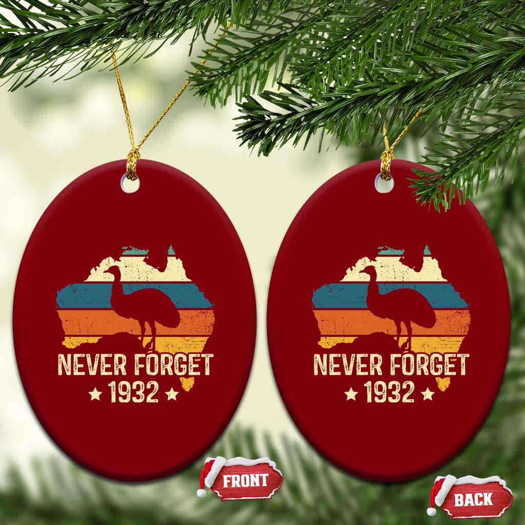 Never Forget 1932 Emu War Ceramic Ornament Funny Emu Lover Zookeeper