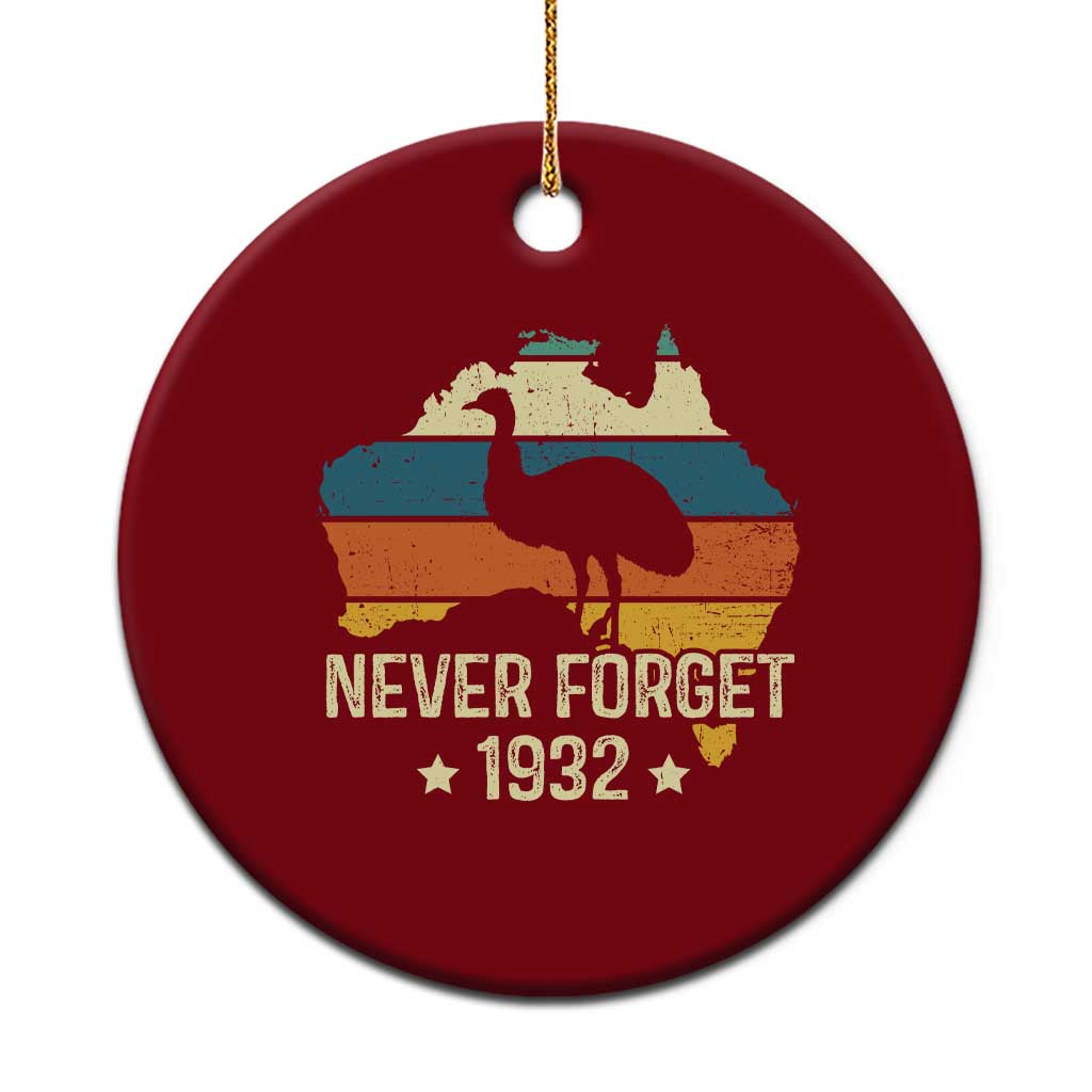 Never Forget 1932 Emu War Ceramic Ornament Funny Emu Lover Zookeeper