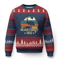 Never Forget 1932 Emu War Ugly Christmas Sweater Funny Emu Lover Zookeeper