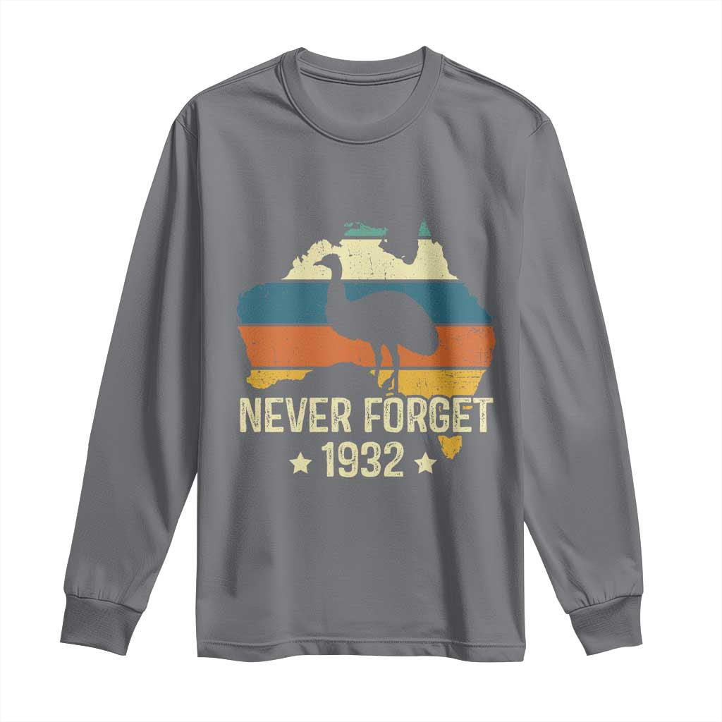Never Forget 1932 Emu War Long Sleeve Shirt Funny Emu Lover Zookeeper