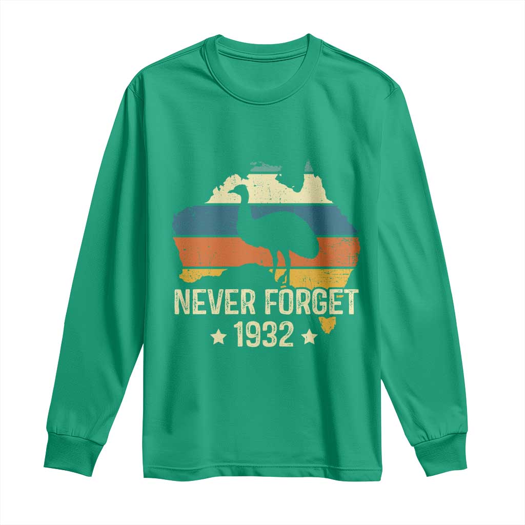 Never Forget 1932 Emu War Long Sleeve Shirt Funny Emu Lover Zookeeper