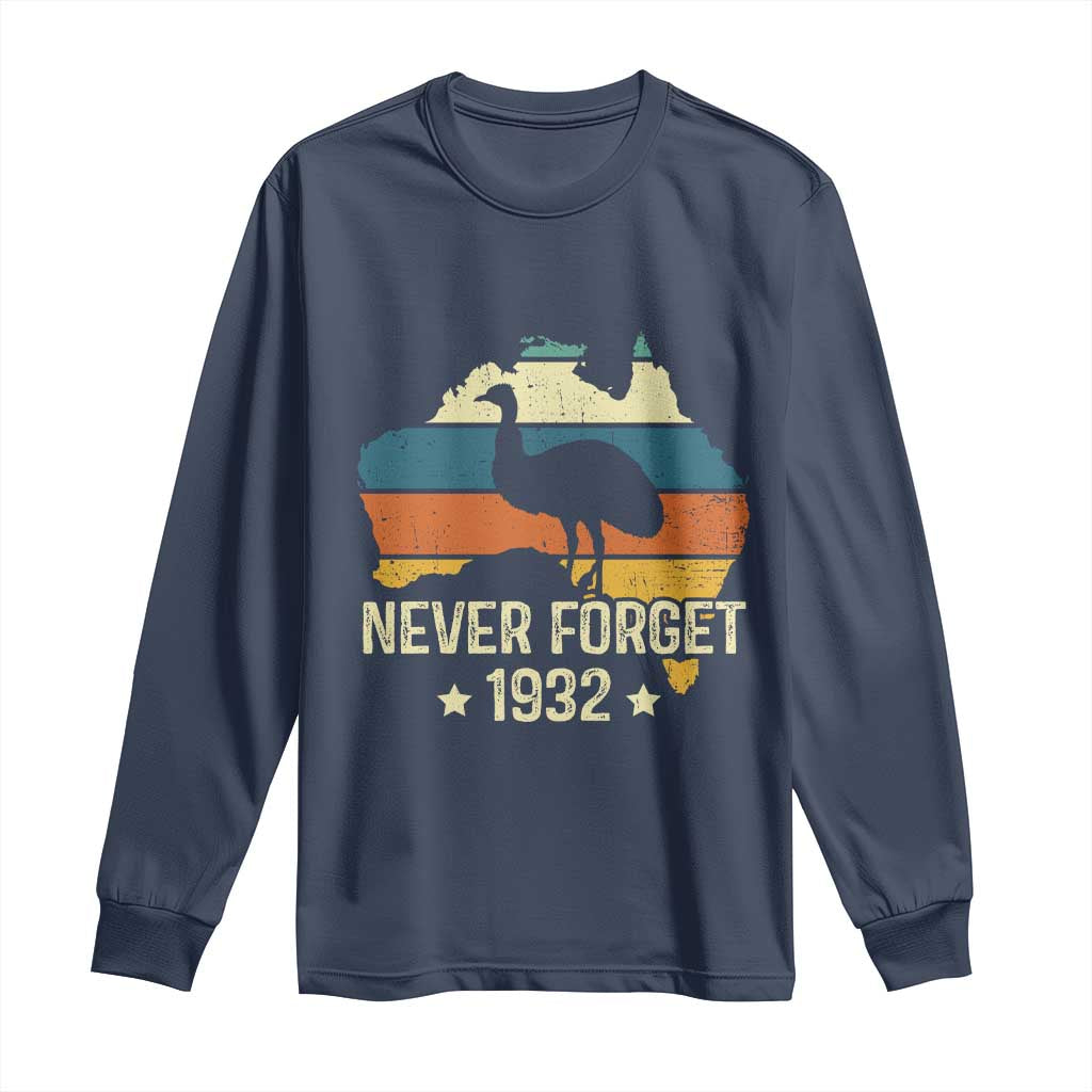Never Forget 1932 Emu War Long Sleeve Shirt Funny Emu Lover Zookeeper