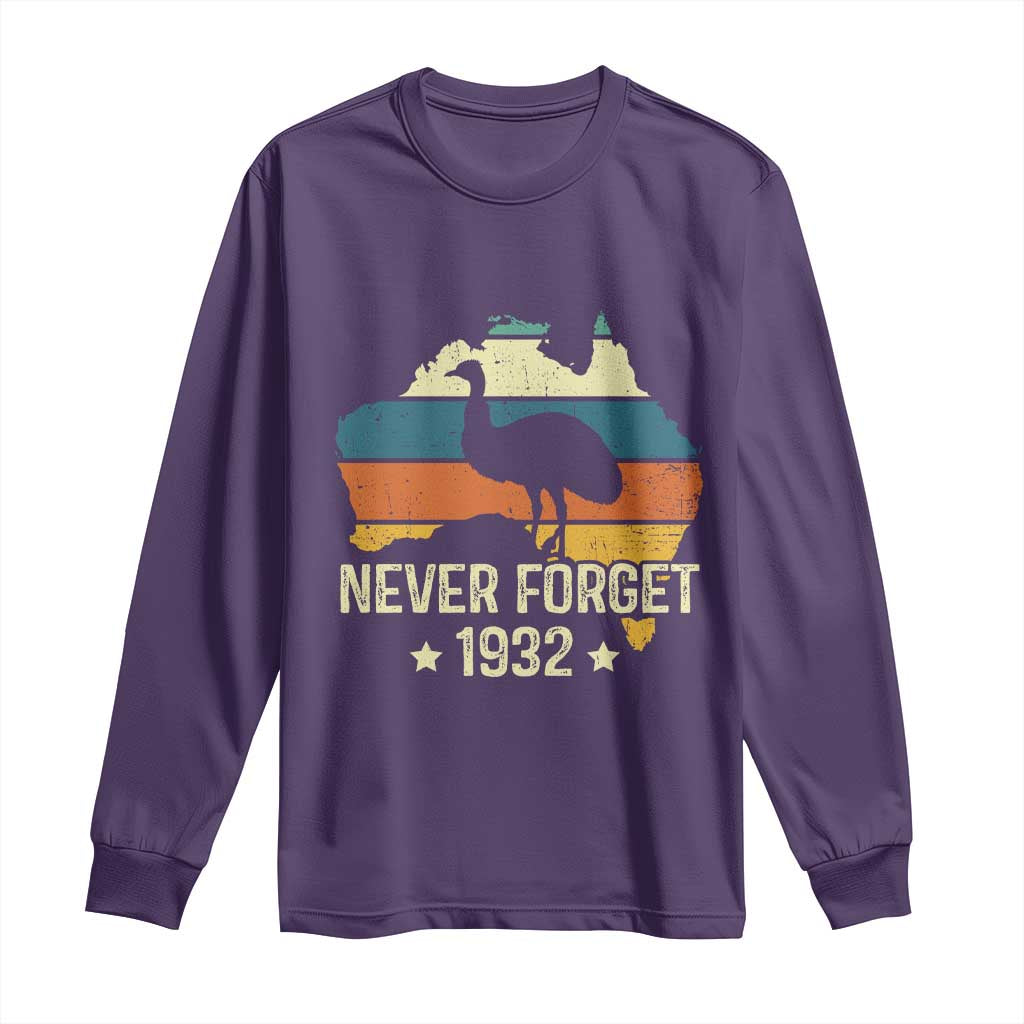 Never Forget 1932 Emu War Long Sleeve Shirt Funny Emu Lover Zookeeper