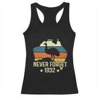 Never Forget 1932 Emu War Racerback Tank Top Funny Emu Lover Zookeeper