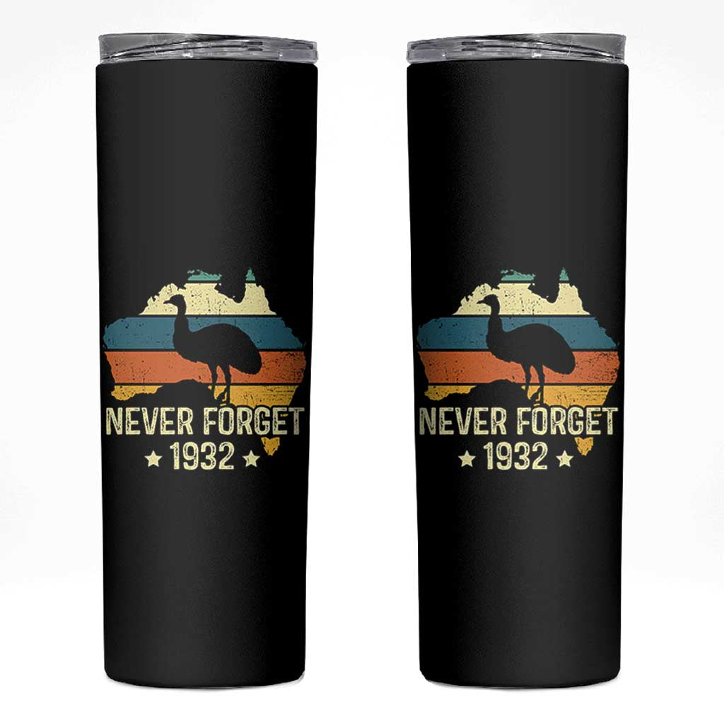 Never Forget 1932 Emu War Skinny Tumbler Funny Emu Lover Zookeeper
