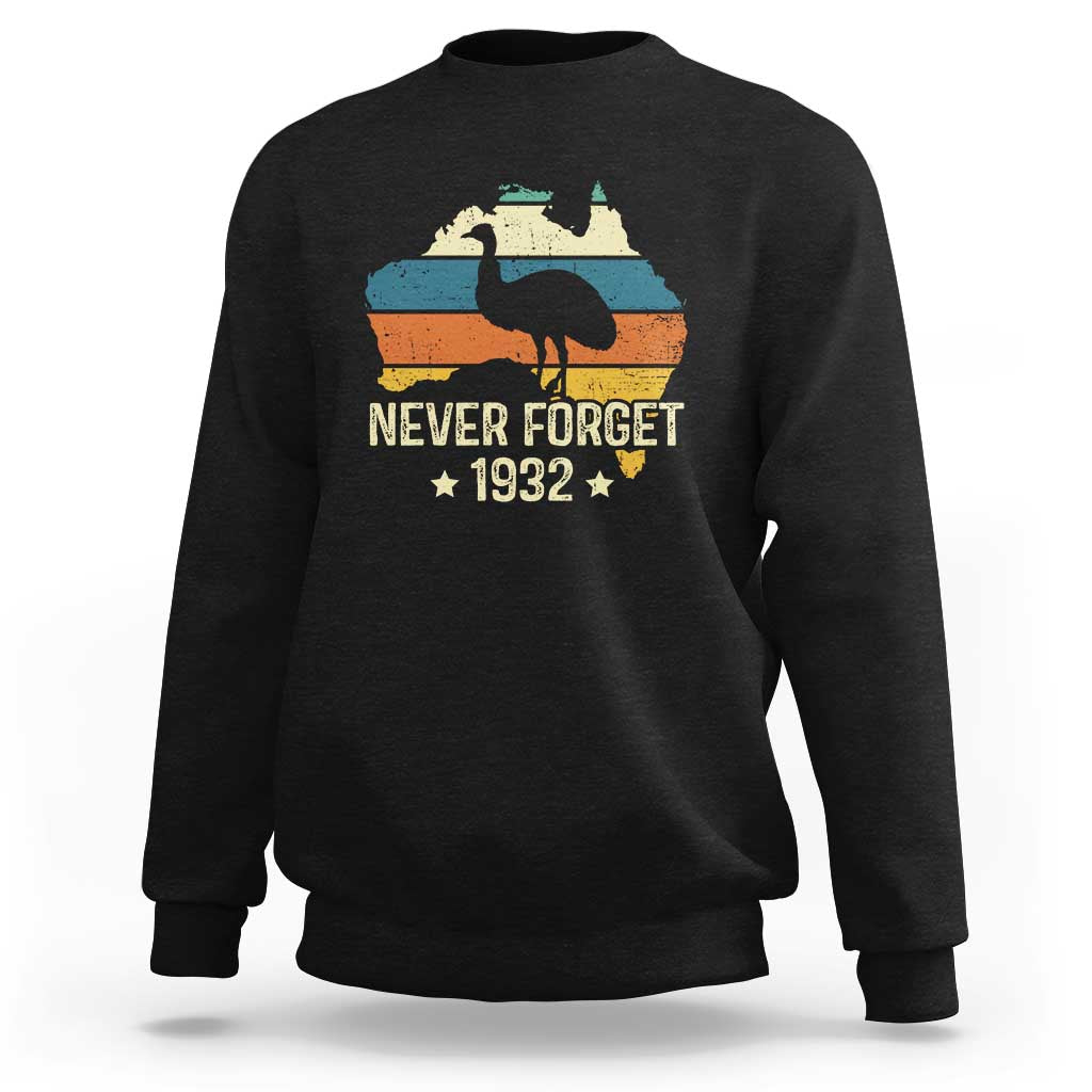 Never Forget 1932 Emu War Sweatshirt Funny Emu Lover Zookeeper