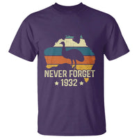 Never Forget 1932 Emu War T Shirt Funny Emu Lover Zookeeper
