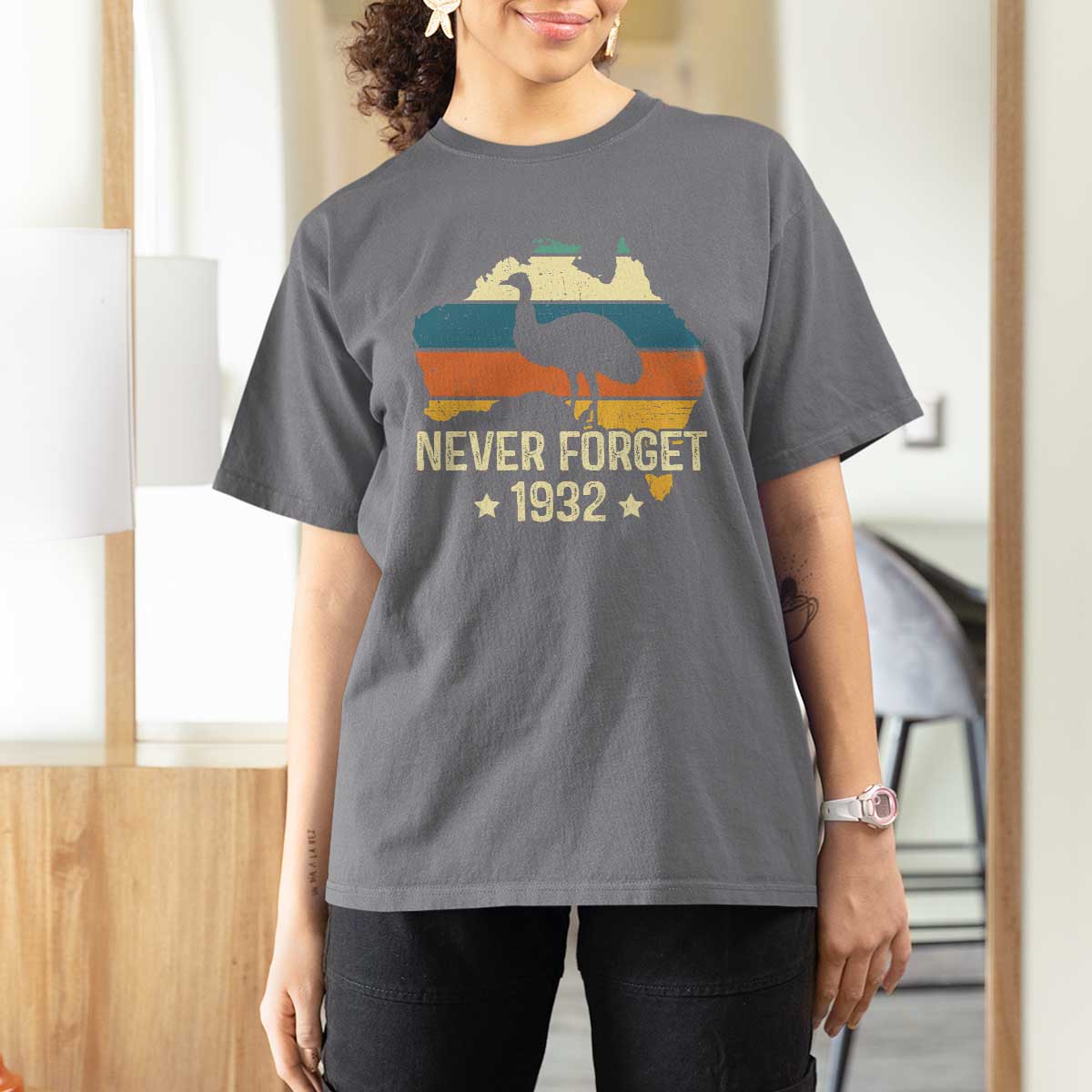 Never Forget 1932 Emu War T Shirt For Women Funny Emu Lover Zookeeper