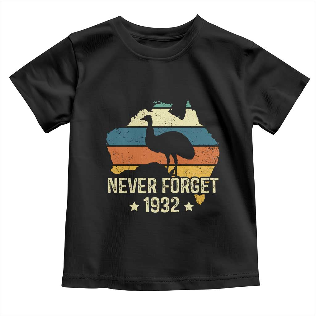 Never Forget 1932 Emu War Toddler T Shirt Funny Emu Lover Zookeeper