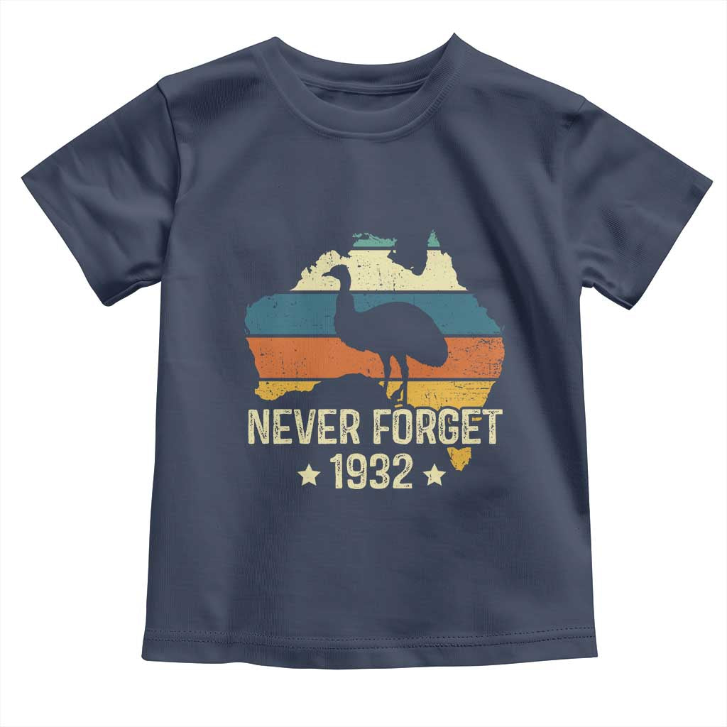 Never Forget 1932 Emu War Toddler T Shirt Funny Emu Lover Zookeeper