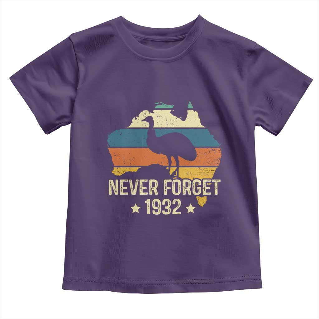 Never Forget 1932 Emu War Toddler T Shirt Funny Emu Lover Zookeeper