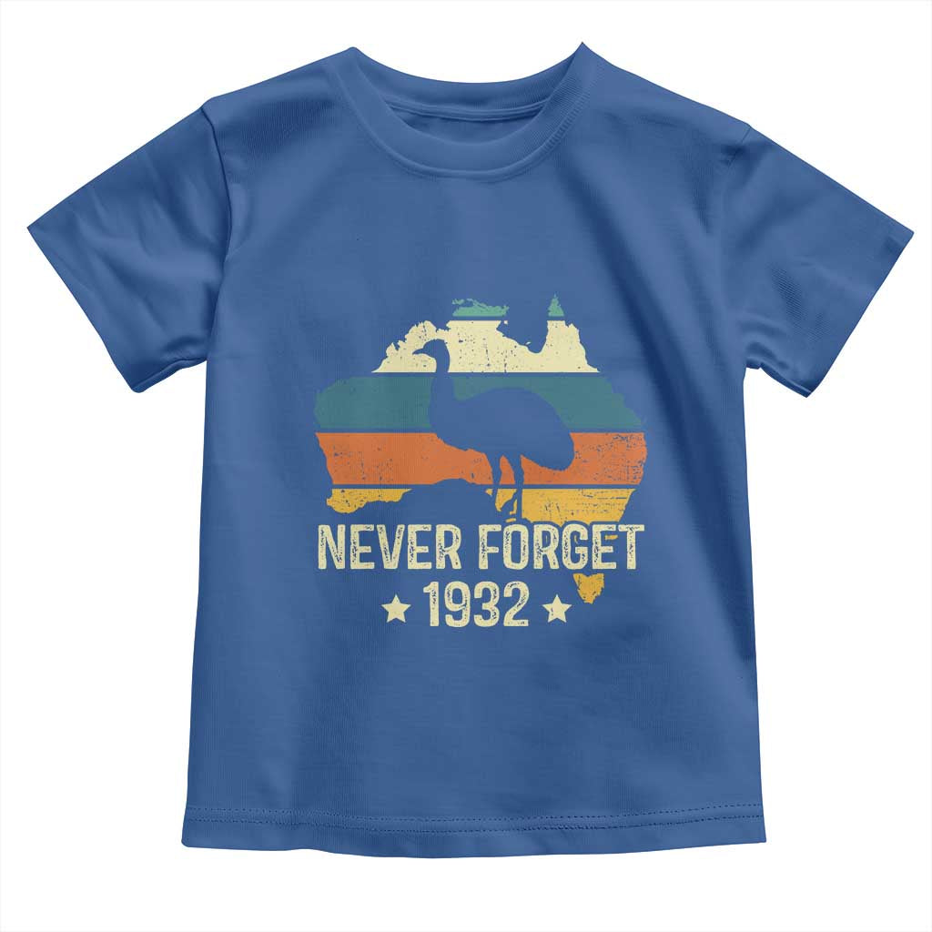 Never Forget 1932 Emu War Toddler T Shirt Funny Emu Lover Zookeeper