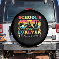 School's Out Forever Retired Teacher 2025 Spare Tire Cover Groovy Retirement