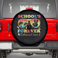 School's Out Forever Retired Teacher 2025 Spare Tire Cover Groovy Retirement