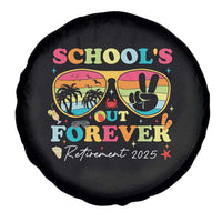 School's Out Forever Retired Teacher 2025 Spare Tire Cover Groovy Retirement