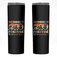School's Out Forever Retired Teacher 2025 Skinny Tumbler Groovy Retirement