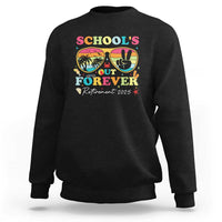 School's Out Forever Retired Teacher 2025 Sweatshirt Groovy Retirement
