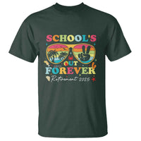 School's Out Forever Retired Teacher 2025 T Shirt Groovy Retirement