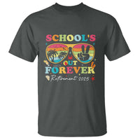 School's Out Forever Retired Teacher 2025 T Shirt Groovy Retirement