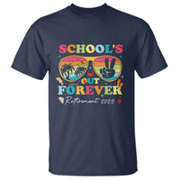 School's Out Forever Retired Teacher 2025 T Shirt Groovy Retirement