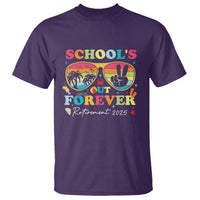 School's Out Forever Retired Teacher 2025 T Shirt Groovy Retirement