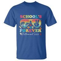 School's Out Forever Retired Teacher 2025 T Shirt Groovy Retirement