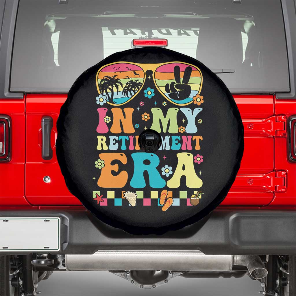 Retired Est 2025 Spare Tire Cover In My Retirement Era Groovy Summer Vibes