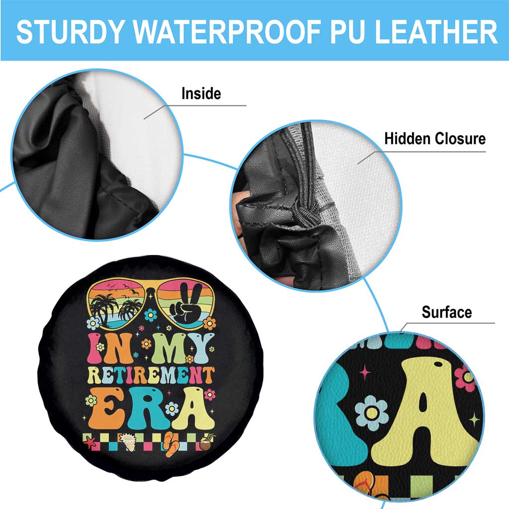 Retired Est 2025 Spare Tire Cover In My Retirement Era Groovy Summer Vibes