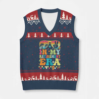Retired Est 2025 V-Neck Knit Sweater Vest In My Retirement Era Groovy Summer Vibes - Wonder Print Shop