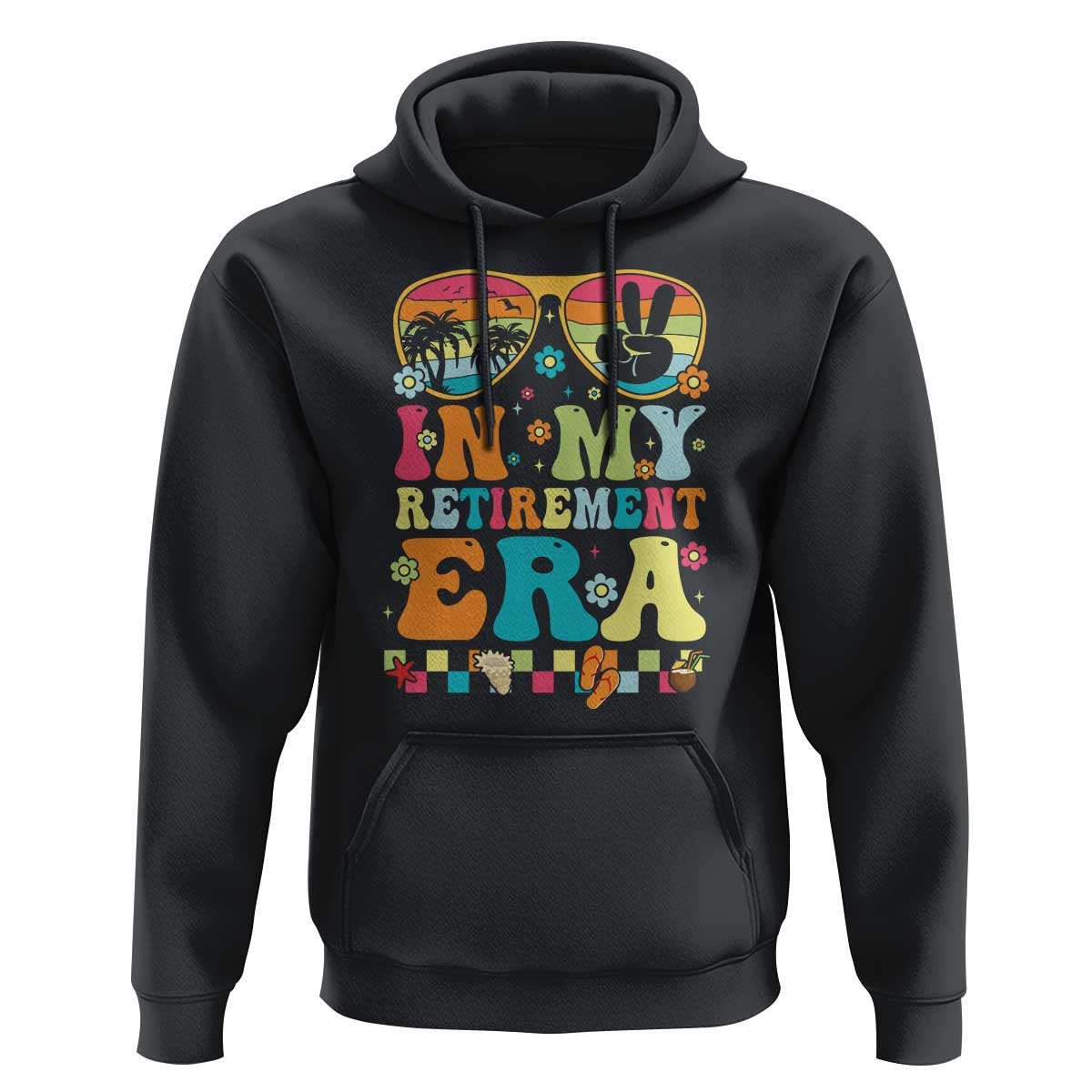 Retired Est 2025 Hoodie In My Retirement Era Groovy Summer Vibes