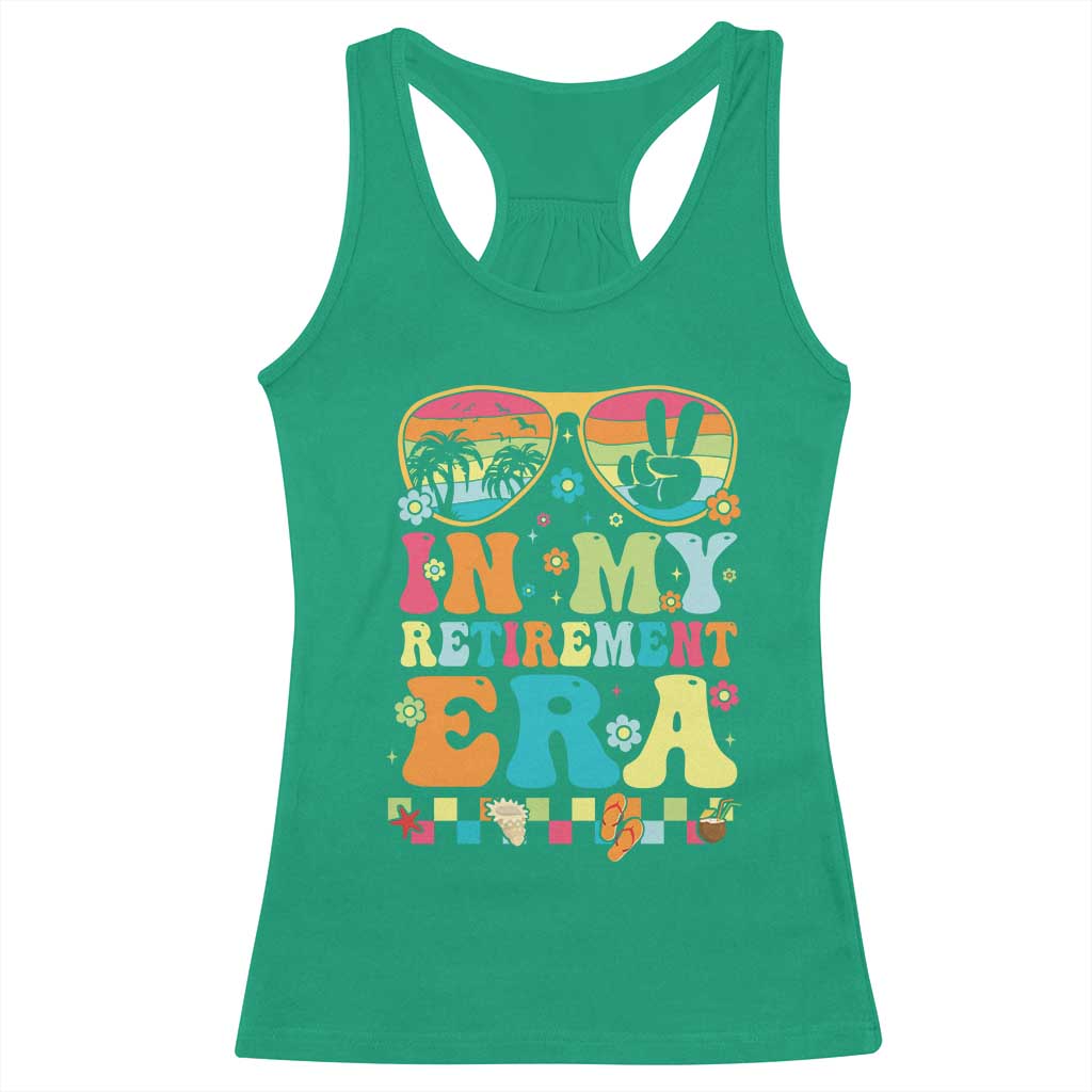 Retired Est 2025 Racerback Tank Top In My Retirement Era Groovy Summer Vibes