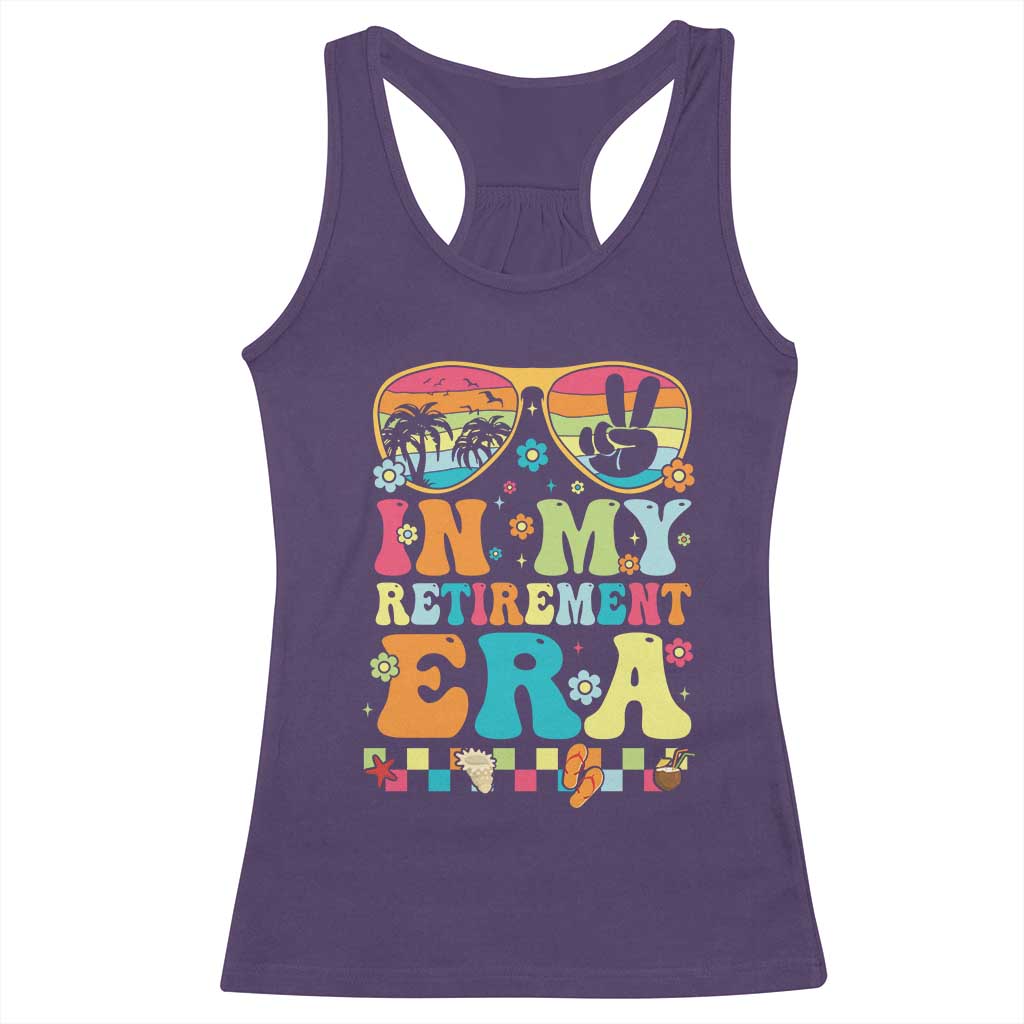 Retired Est 2025 Racerback Tank Top In My Retirement Era Groovy Summer Vibes