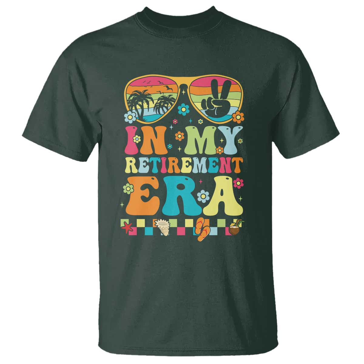 Retired Est 2025 T Shirt In My Retirement Era Groovy Summer Vibes
