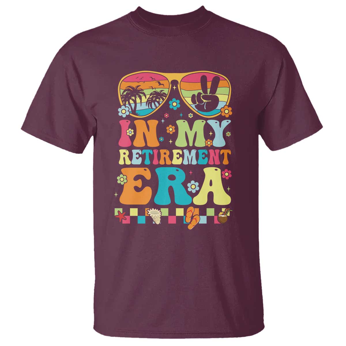Retired Est 2025 T Shirt In My Retirement Era Groovy Summer Vibes