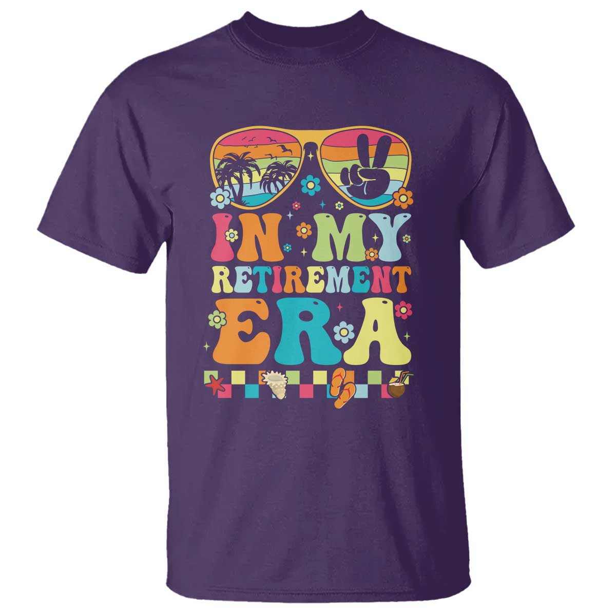 Retired Est 2025 T Shirt In My Retirement Era Groovy Summer Vibes