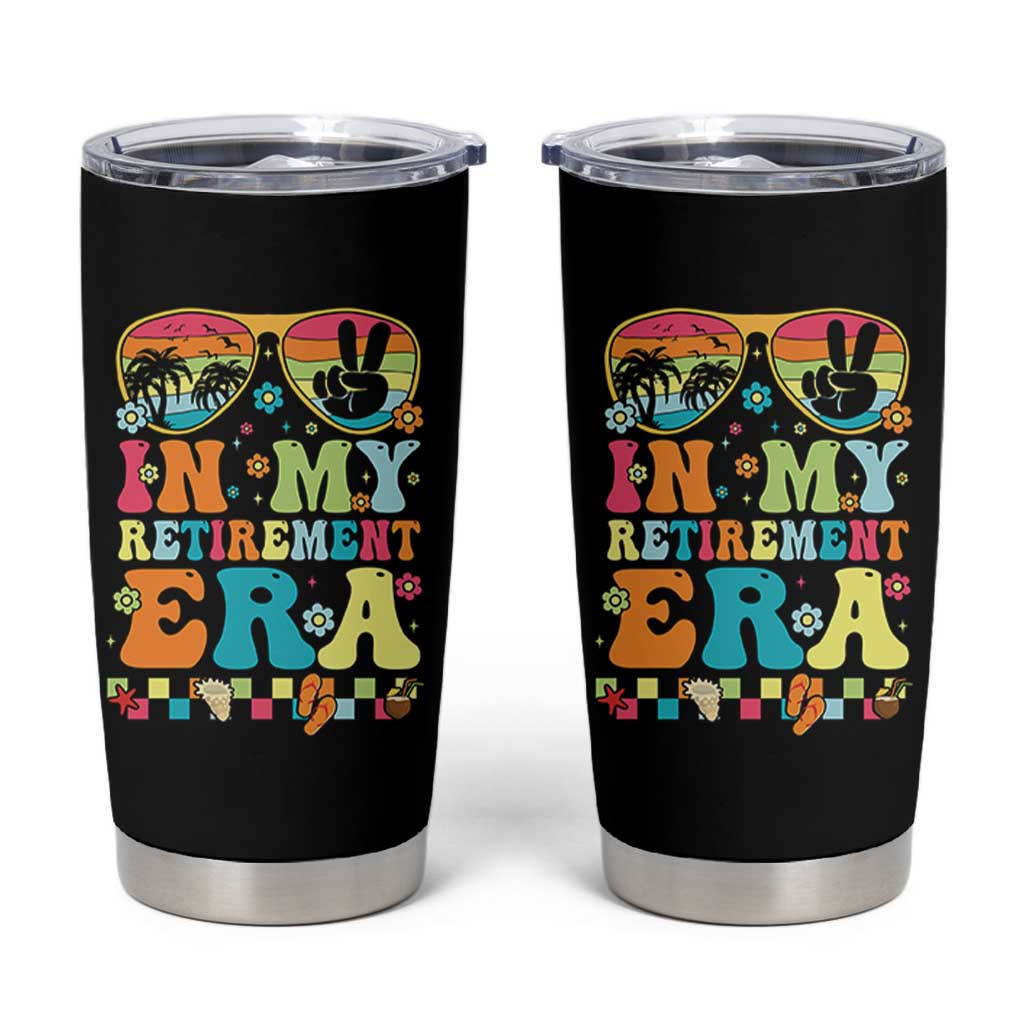 Retired Est 2025 Tumbler Cup In My Retirement Era Groovy Summer Vibes