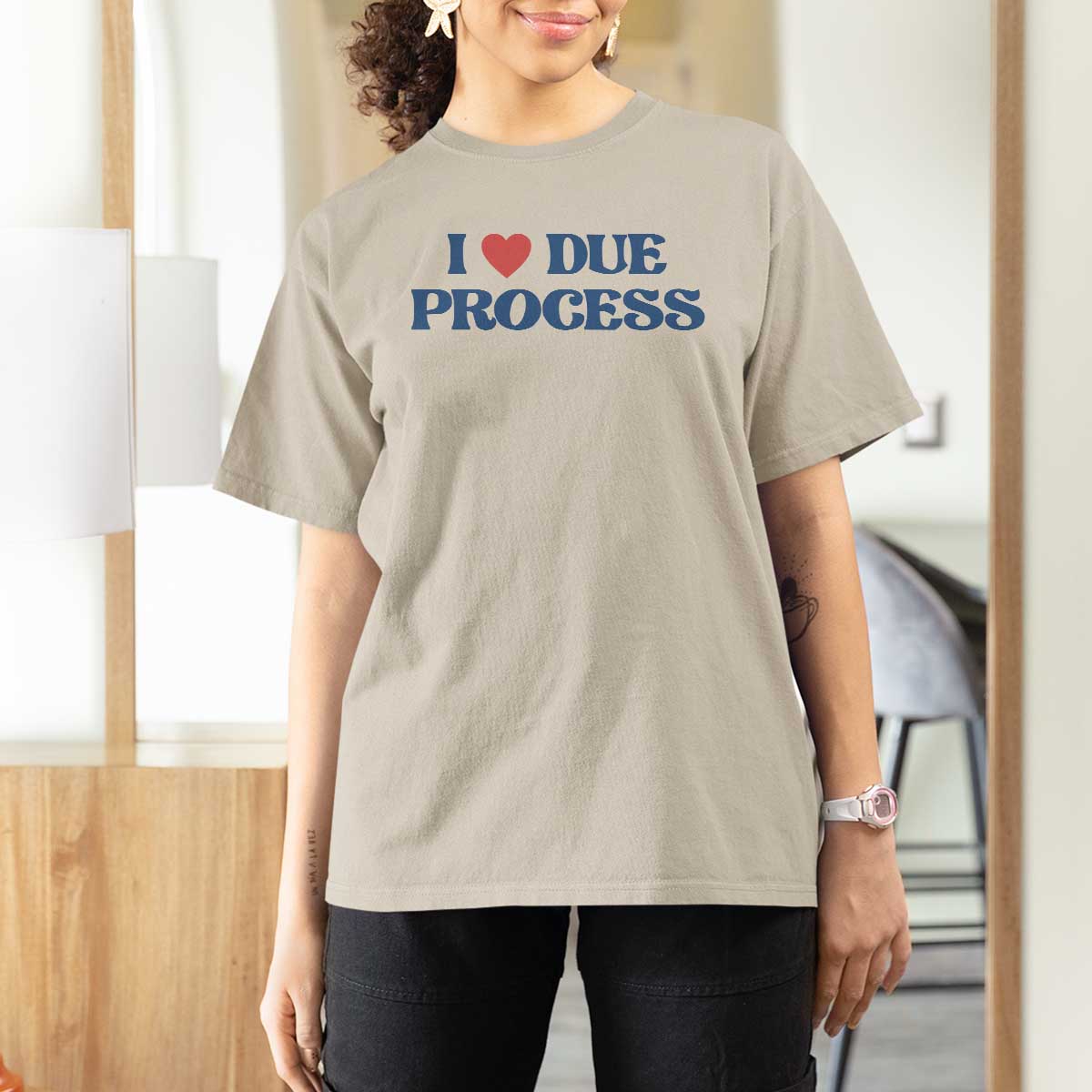 I Love Due Process T Shirt For Women Pro Immigration Immigrants Feed America