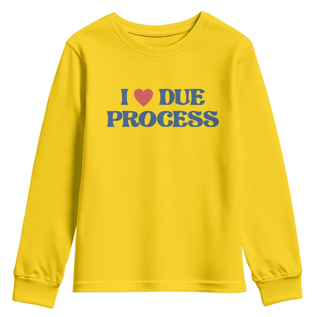 I Love Due Process Youth Sweatshirt Pro Immigration Immigrants Feed America