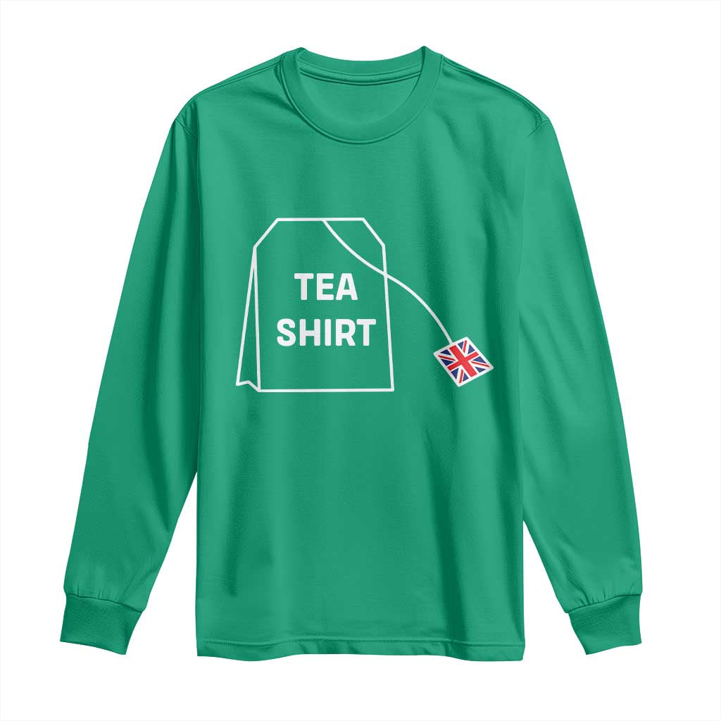 I Love English Tea UK Flag Long Sleeve Shirt Vintage British Humor