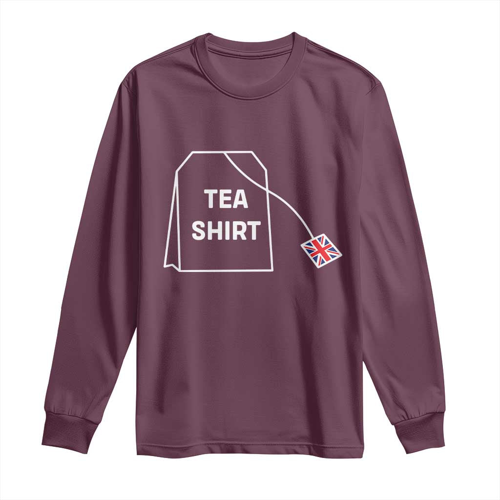 I Love English Tea UK Flag Long Sleeve Shirt Vintage British Humor