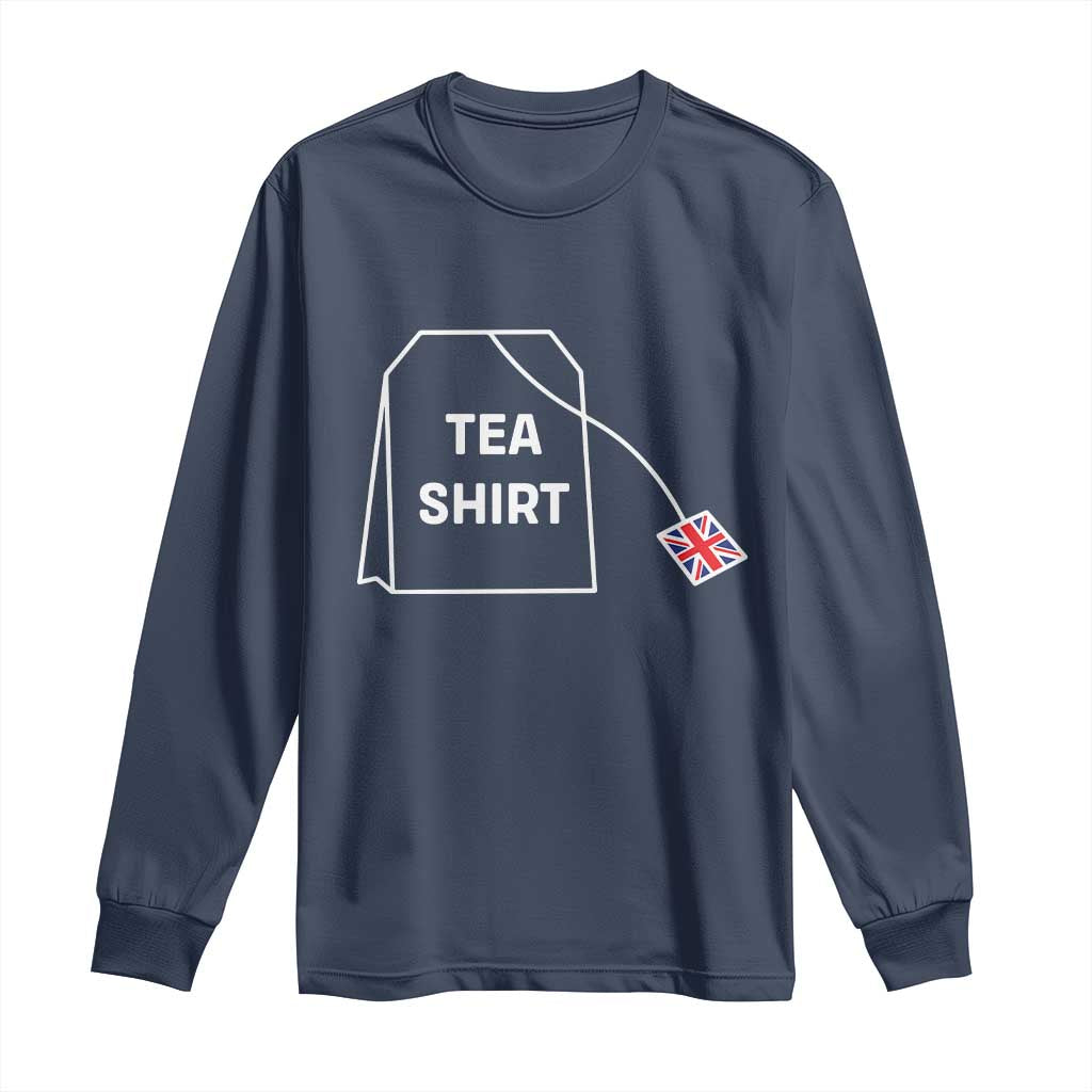 I Love English Tea UK Flag Long Sleeve Shirt Vintage British Humor
