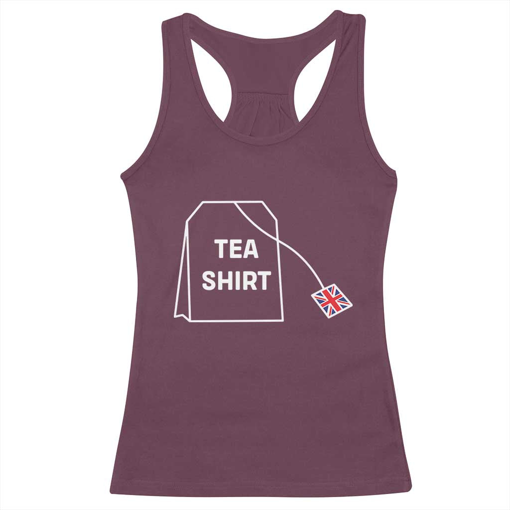 I Love English Tea UK Flag Racerback Tank Top Vintage British Humor
